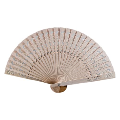 Wooswen Fashion Wedding Hand Fragrant Party Carved Folding Fan Chinese Wooden Vintage Hollow Antiquity B