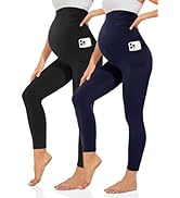 TNNZEET Umstandsleggings Damen Blickdicht Schwangerschaft Leggings Lang mit Taschen für Yoga