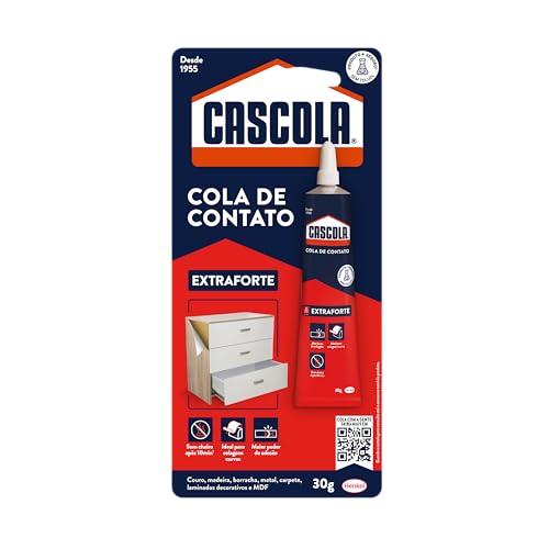 Cascola Extra sem Toluol, Cola de Contato de Alta Resistência, Adesivo de Contato de Secagem Rápida, 1x30g
