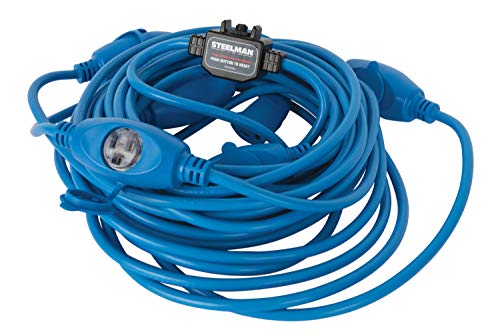 Promo 40% OFF Steelman 6-Outlet 14/3 Extension Cord with Inline 15-Amp 125V AC Circuit Breaker, SJTW Rated for Outdoor Use (50-Foot Extension Cord)