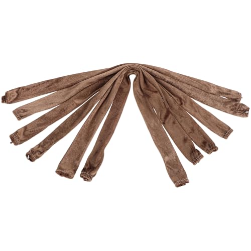 BUGUUYO Funda de Tela de Terciopelo para Cadena de Lámpara Colgante 0.6m 6 Piezas Marrón Cremallera Protección para Cables de Iluminación Decorativa en Hogar y Eventos