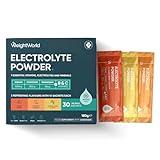 Electrolytes Sachets 1280mg - Pack of 30 - Sugar-Free - 1000mg Sodium, 200mg Potassium & 80mg Magnesium - 6 Vitamins (C, B1, B3, B5, B9 & B12) - 3 Delicious Flavours - Vegan Electrolyte Powder Sachets