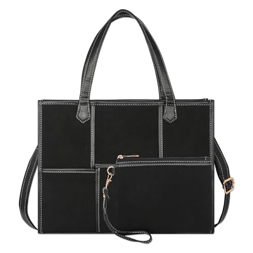 Image of Womanix Canvas Laptop Bag, 14 inch Laptop Bag, Work Shoulder Bag, Casual Briefcase, Handbag for Travel, Office, College With Long Adjustable Strap