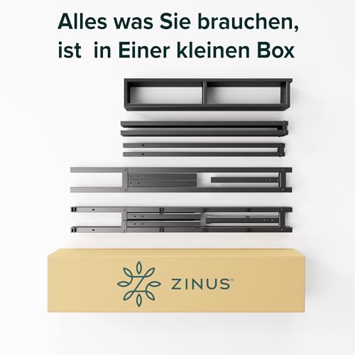 Zinus Justin Bett 100x200 cm - Höhe 36 cm mit Stauraum unter dem Bett - Metallplattformbettrahmen - Schwarz, Schwarze