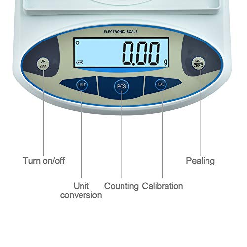 image for KOOKYOU Lab Analytical Electronic Balance Scale 0.01/5000 Gram Scale L