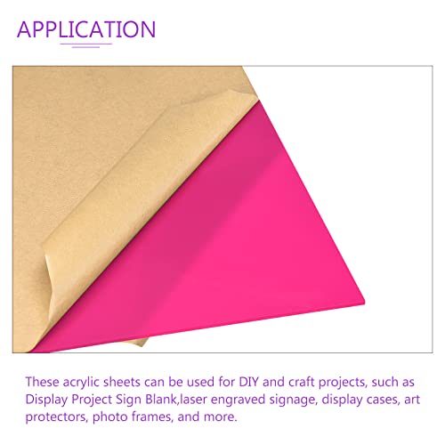 Image of DMiotech 2pcs 12 inch x 12 inch 3mm Thick Plastic Acrylic Board Acrylic Sheet PMMA Acrylic Board for Craft DIY Display Project Sign Blank Pink