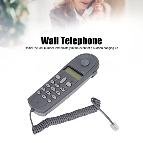 Kleines Schnurgebundenes Telefon, Montierbares Telefon Zum Aufhängen an der Wand, Geräuschunterdrückung, Große Taste, Wahlwiederholung, an der Wand Montiertes Festnetz für die Familie Im Hotelzimmer