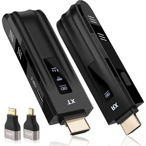 Image of Beyn 2026 Wireless HDMI Transmitter and Receiver, 1080P@60Hz Output with 4K Decode, Up to 328ft Range, Plug & Play for Laptop to TV, Projector, Monitor(Obsidian Black)