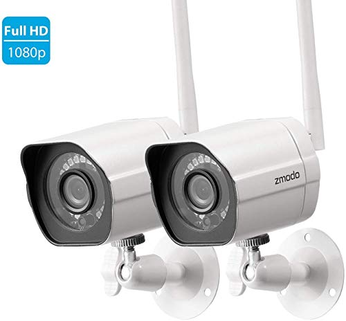 Zmodo Wireless Security Camera System (2 Pack), Smart Home Full HD Indoor Outdoor