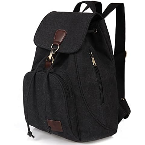 WITERY Women Ladies Retro Canvas Backpack Vintage Design Trendy Rucksack Casual Travel Shoulder Bag / Portable Handbag / College Daypack Backpack / Computer Laptop Bags Cover