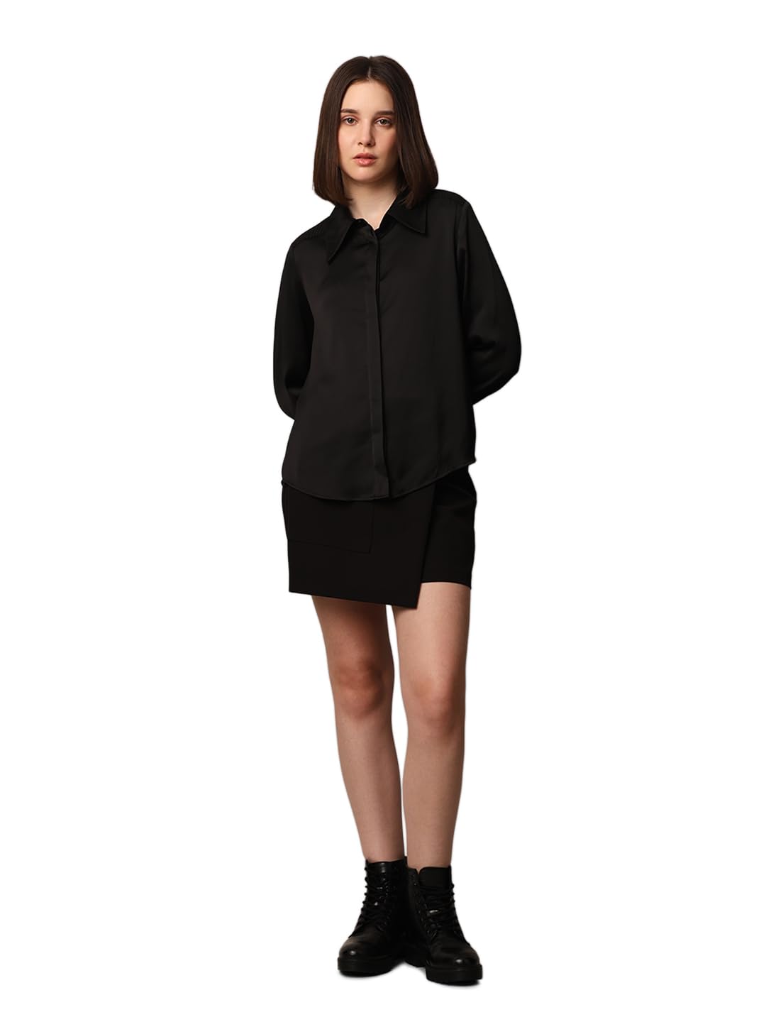 ONLY Women's Polyester Classic Standard Length Shirt in neutral