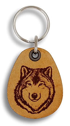 ForLeatherMore - Wolf - Genuine Leather Keychain - Wildlife keychains