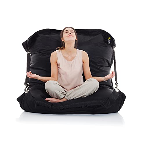 SMOOTHY Original Supreme Indoor & Outdoor Sitzsack XXL 450L Riesensitzsack Sitzkissen Sessel für Kinder & Erwachsene (Mitternachts-Schwarz)