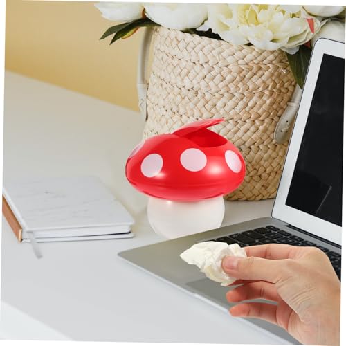 Ipetboom Basurero pequeño forma hongo con tapa rojo miniatura 7