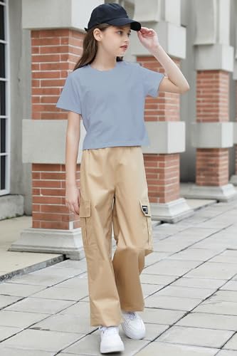 Image of Betusline Girls & Women Basic Summer Short Sleeve Slim Fit T-Shirts Soft Crewneck Crop Y2k Tee Cute Gym Fashion Clothes