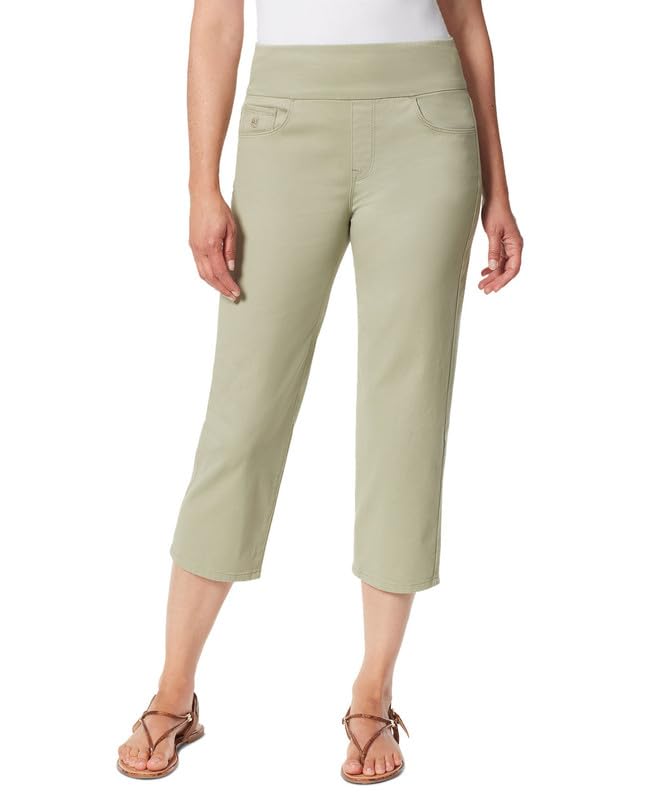 Gloria Vanderbilt Women's Amanda Pull-On Capri Jeans (Frosted Glass, 14)