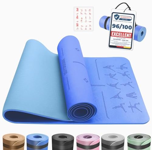 Tapis de yoga OUTDOUSE–70 postures de yoga imprimées, matériau TP...