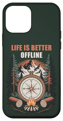 Life is Better Offline ? Camping & Hiking Outdoors Nature �X�}�z�P�[�X iPhone 12 mini �p