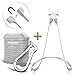 AOPETIO ll047 Silicone Air Pods Case Strap Accessories, Magnetic Straps Protective Skin Cover Set for Apple Wireless Earphone, Grey