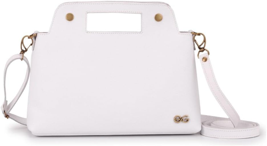 Bolsa Feminina Transversal Branca Média 100% Couro Legítimo