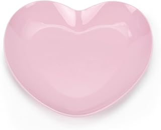 Stainless Steel Nail Art Makeup Palette,Nail Art Plate Palette,Heart Shaped Nail Art Display Holder,Nail Polish Color Mixing Plate, for Small Item Storage and DIY Jewelry Making (Pink)