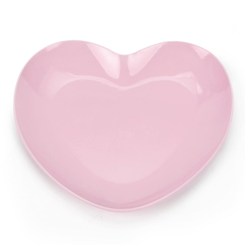 Stainless Steel Nail Art Makeup Palette,Nail Art Plate Palette,Heart Shaped Nail Art Display Holder,Nail Polish Color Mixing Plate, for Small Item Storage and DIY Jewelry Making (Pink)