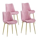 VECELO Dining Chairs Set of 4, Velvet Fabric...