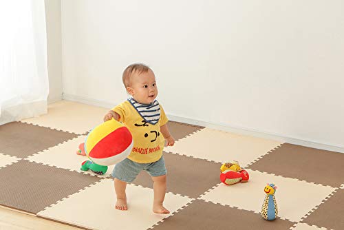 アイリスオーヤマ ジョイントマット 極厚1.8cm 60×60cm 16枚組 ノンホルムアルデヒド 洗える モカブラウン / ベージュ JMRN-616