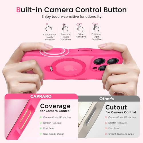 Coque iPhone 16 Pro avec support magnetique rotatif antichoc compatible MagSafe - 6
