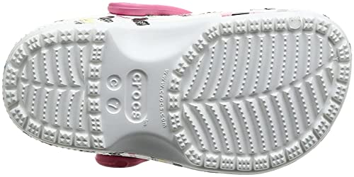 CROCS Classic Heart Print Clog K - White - C6 , 207000-100-C6, Kids Unisex , White , C6