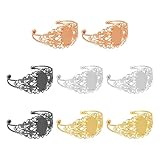sourcing map 8 pulseras en blanco de latón con diseño de flores ovaladas para hacer joyas, pulseras de manualidades, oro/plata/oro rosa/negro
