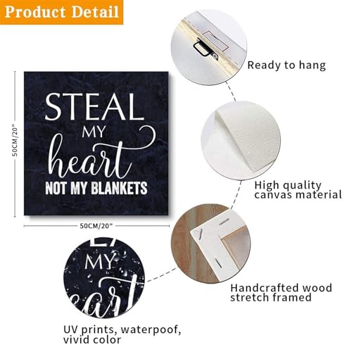 Lienzo con texto romántico para decorar tu dormitorio o salón con un toque tierno 3