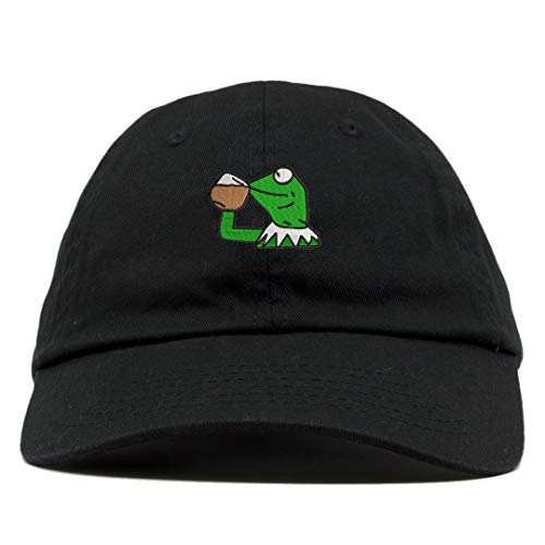 Kermit Not My Business Logo Embroidered Low Profile Soft Crown Unisex Baseball Dad Hat Black