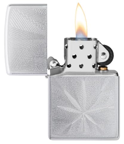 Zippo Encendedor Grabado Diseño Hoja Satinado miniatura 6