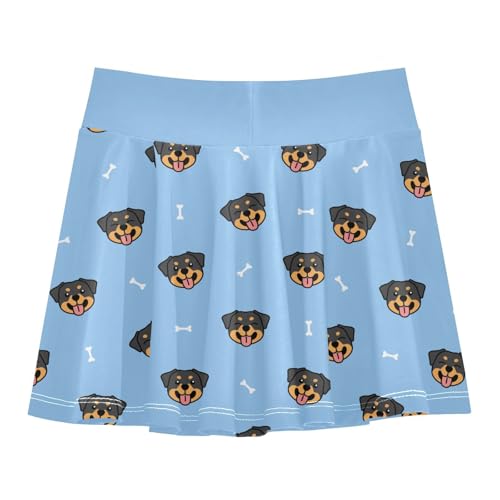 Girls Skorts High Waist Athletic Skirts with Shorts Rottweiler Dog Stretchy Teens Performance Tennis3