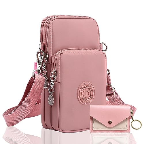Pochette Portable Bandoulière Femme 2 Pcs Petit Sac Bandouliere Avec Prise Telephone Portable Petit Oxford Messenger En Tissu Brassard De Sport Avec Bandoulière...