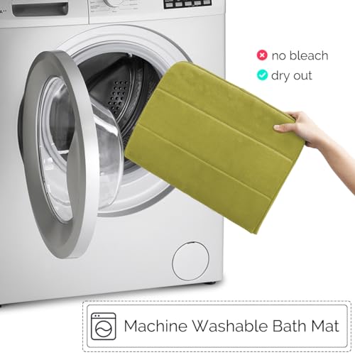 DTXDTech Bathroom Rugs 3 Piece Memory Foam Bath Rugs Set of 3 Non-Slip Bottom Machine Washable Bath Mats Shower Mat Soft Rugs on Bathroom,Bedroom,Living Room,Christmas Decoration,Sage Green by DTXDTech - Used condition - Image 6