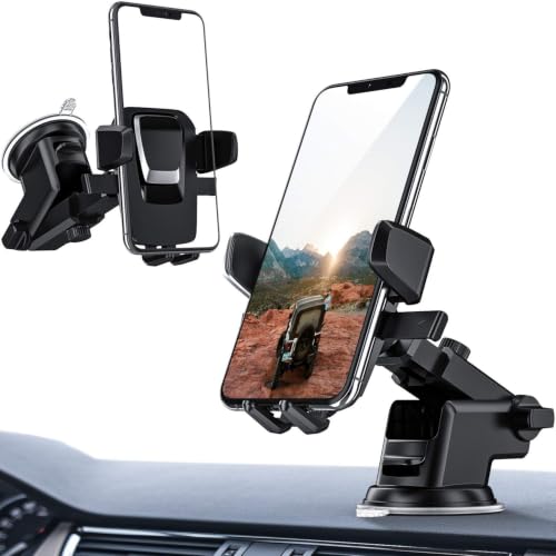 Image of OQTIQ SUCGLES Easy One Touch Car Phone Holder, Dashboard & Windshield Mobile Mount with Suction Cup, Telescopic Arm & 360 Rotation, Universal Stand for iPhone, Samsung & All Smartphones