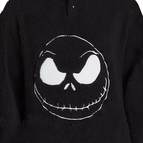 Mad Engine Nightmare Before Christmas Men's Pullover Sweater Jack Skellington Adult 1/4 Snap Fuzzy Jacket2