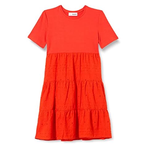 Desigual Girl's Midi A-line Dress, Orange Cover