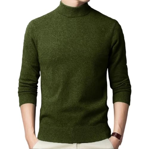 Men’s Autumn Winter Half Turtleneck Sweater Knit Pullover Solid Color Long Sleeve Casual Warm Top