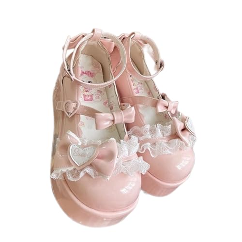 French Style Platform Sweet Lolita Mary Jane Shoes with Bow Princess Style Low Heel Dress Flats