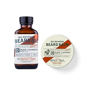 Duke Cannon Big Bourbon Beard Balm & Beard Oil, Woodsy Oak Barrel Scent, Premium Beard Care with Buffalo Trace Bourbon. (2 Pack Bundle)