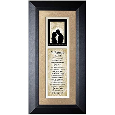 BESZONE Marriage Prayer Wedding Gifts for Couples Anniversary, Inspiring Quote Newlywed Gift for Couple Bedroom Decor, Bridal Shower Gifts for Bride Hanging Wall Art Home Decoration 16×8 in Cover