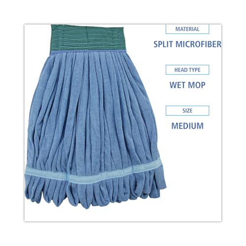 Image of Boardwalk BWKMWTMBCT Microfiber Looped-End Wet Mop Heads, Medium, Blue (Carton of 12)
