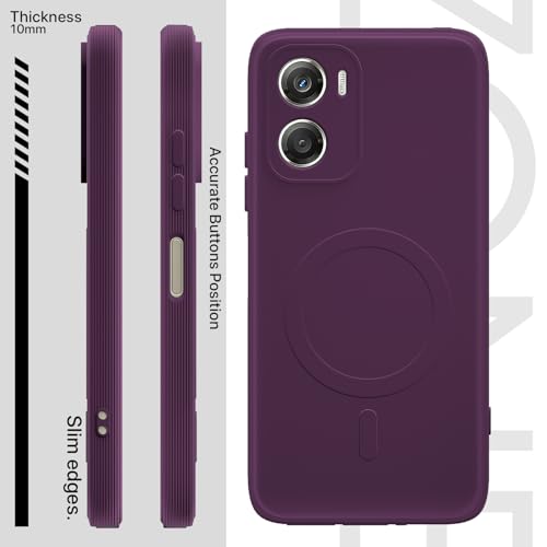 Image of Outlouders Back Cover for Motorola Moto G06 Power Soft Matte Silicone Cover with Slim Fit | Mag-Safe Logo (Not Mag-Safe Compatible) | Shockproof | Camera Protection Bumper Case (Purple)