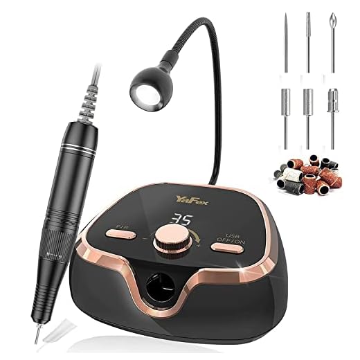 YaFex Nail Drill Professional Nail Machine 0-35000RPM Electric Nail File Kit E Filer with Speed Display, 2 USB Ports Manicure Pedicure Kit for Acrylic Nails, Gel Nails, Polish, Shaping