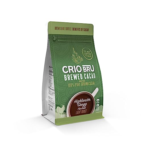 Crio Bru Limited Edition Highlander Grogg Roast | Natural Healthy Brewed Cacao Drink | Great Substitute to Herbal Tea and Coffee | Keto, Whole-30, Paleo, Low Calorie Honest Energy Brew And Enjoy Hot