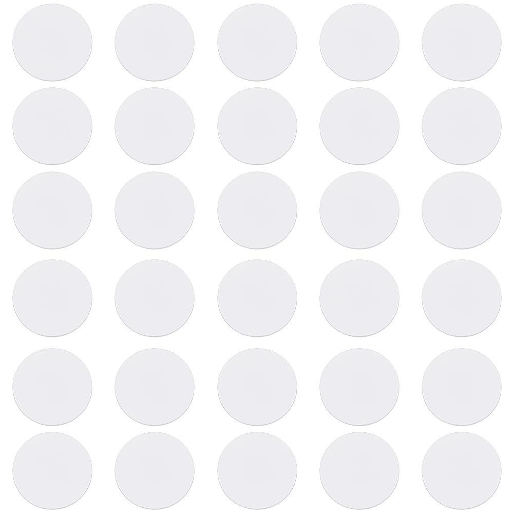 BENECREAT 30 pz Disco In Alluminio Rotondo Bianco, Fogli di Alluminio Vuoti per Sublimazione Da 3cm, Trasferimento Termico su Tavola di Alluminio per Spilla Da Petto, Porta Badge, Vassoio per Foto