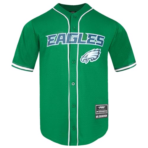 Pro Standard Mens NFL Philadelphia Eagles Mesh Button Down Mesh Top Kelly Green 3XL
